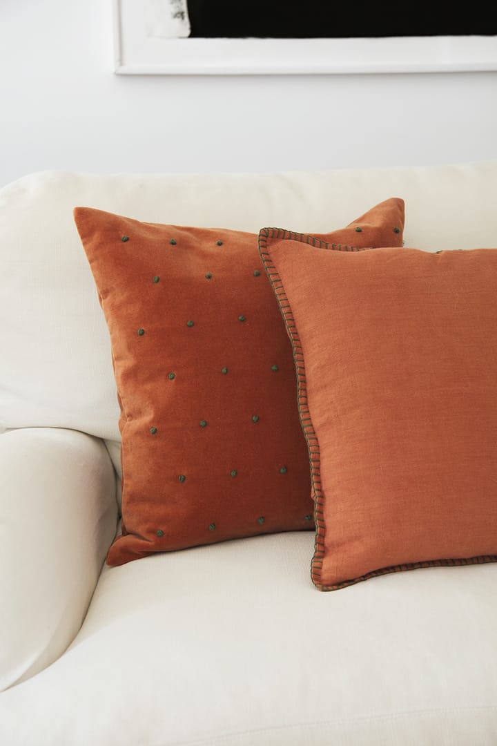 Roma kussenhoes 50x50 cm, Terracotta-forest green Chhatwal & Jonsson