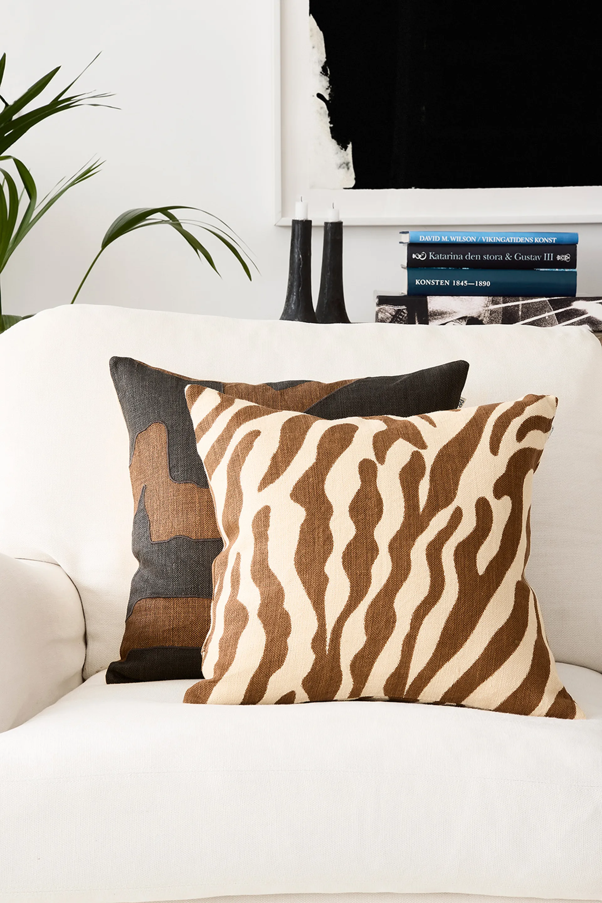Sikkim kussenhoes 50x50 cm, Taupe-Dark Brown Chhatwal & Jonsson