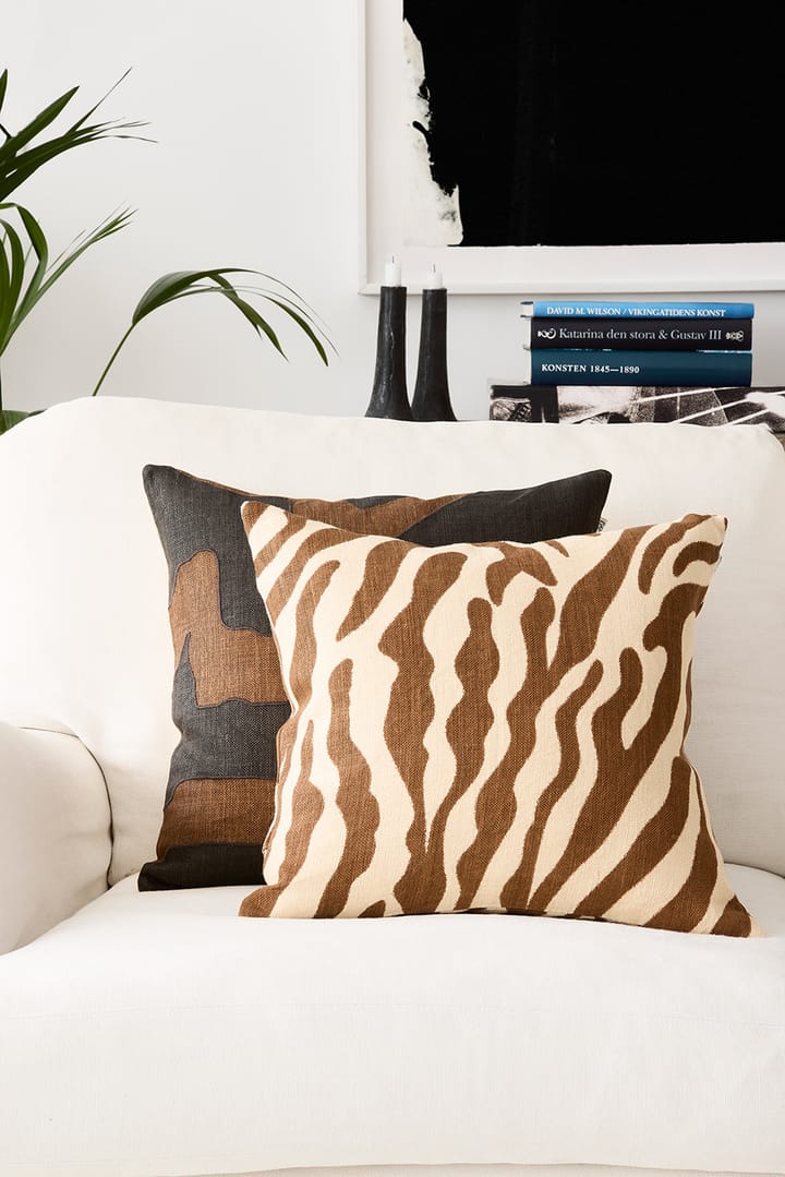 Sikkim kussenhoes 50x50 cm, Taupe-Dark Brown Chhatwal & Jonsson