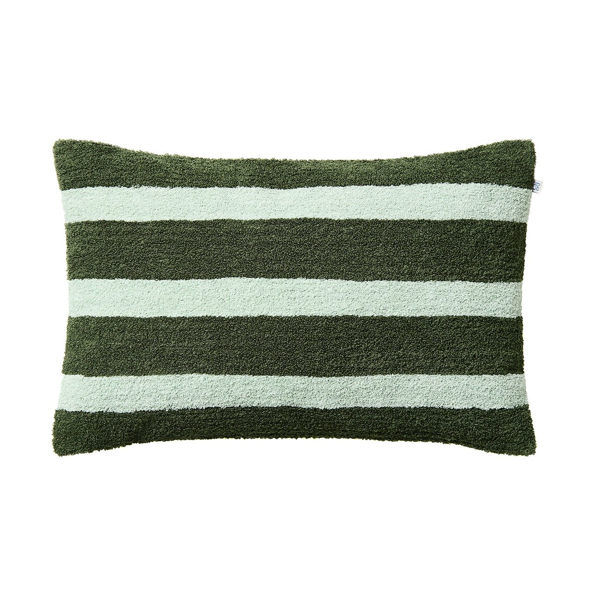 Chhatwal & Jonsson Stripe linnen boucle kussensloop 40x60 cm Cactus green-aqua