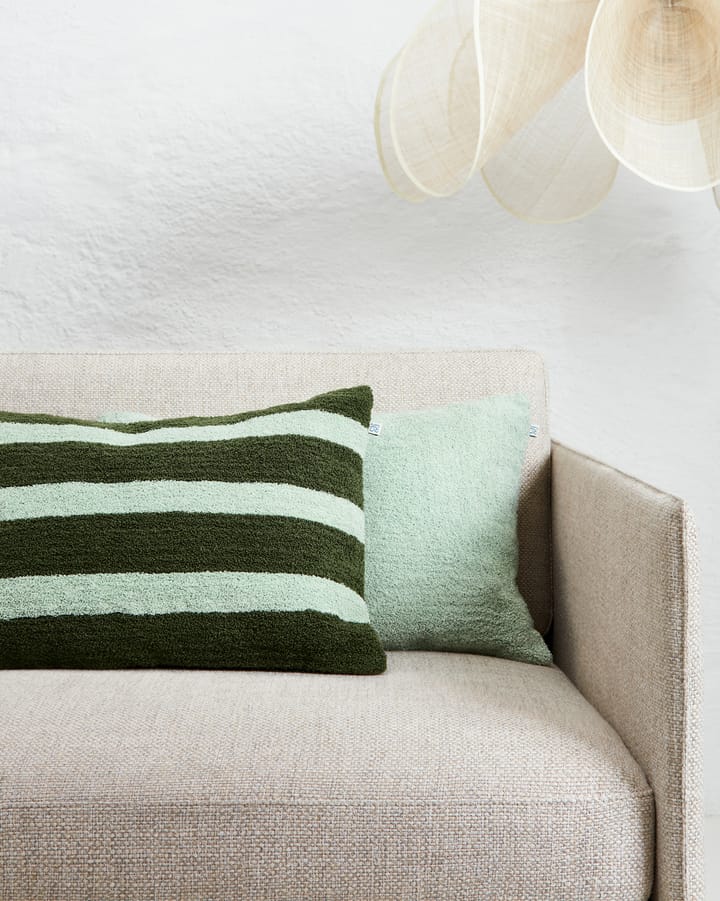 Stripe linnen boucle kussensloop 40x60 cm, Cactus green-aqua Chhatwal & Jonsson