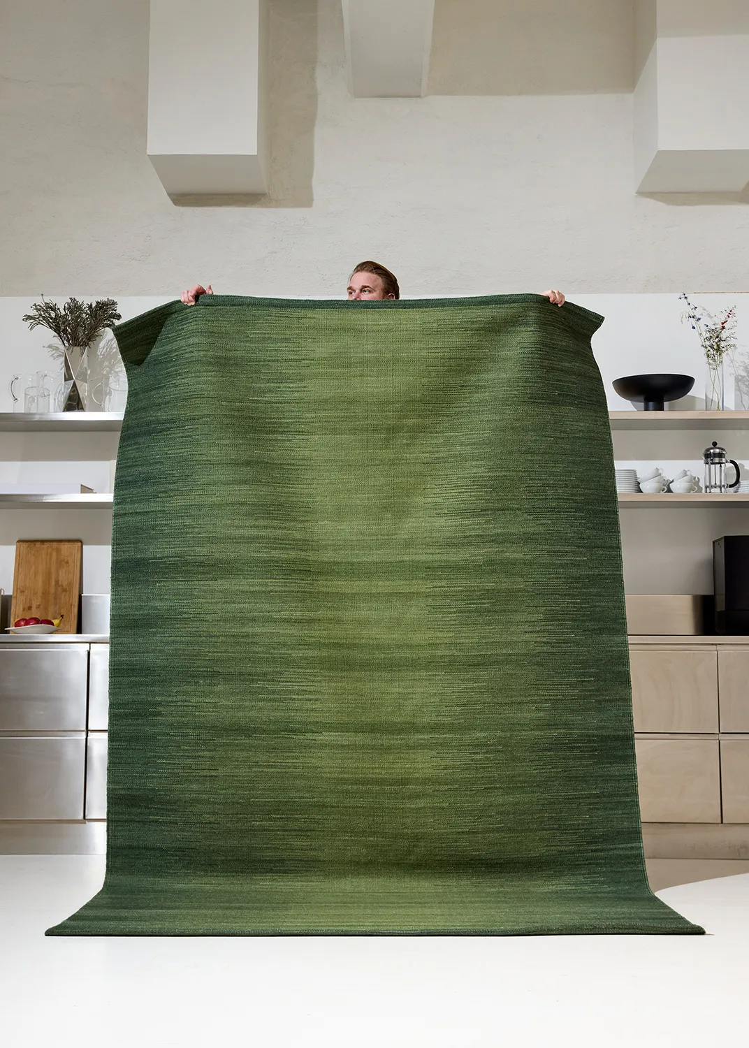 Tapti wollen mat, Green, 230x320 cm Chhatwal & Jonsson