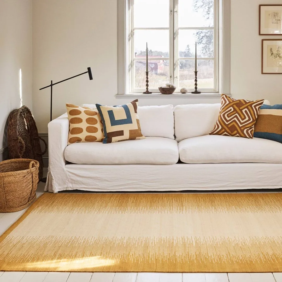 Tapti wollen mat, Masala Yellow-Off White, 270x180 cm Chhatwal & Jonsson