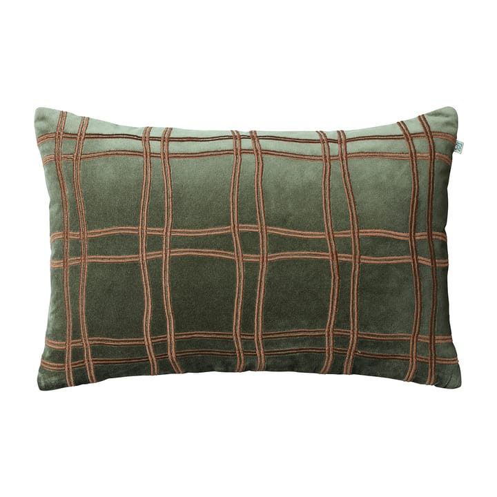 Tattersall kussenhoes 40x60 cm - Forest green-cognac - Chhatwal & Jonsson