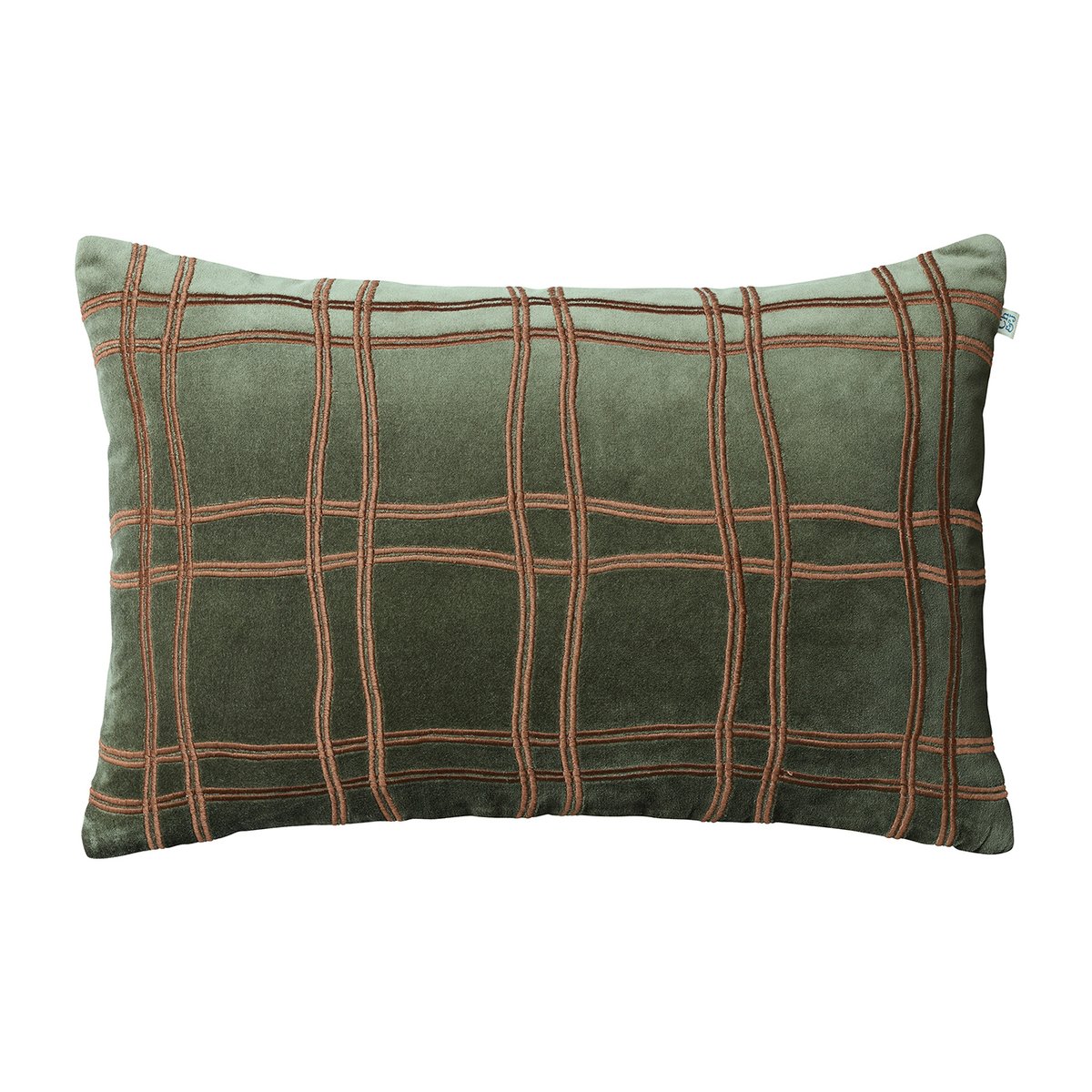 Chhatwal & Jonsson Tattersall kussenhoes 40x60 cm Forest green-cognac