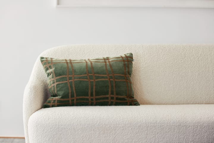 Tattersall kussenhoes 40x60 cm, Forest green-cognac Chhatwal & Jonsson