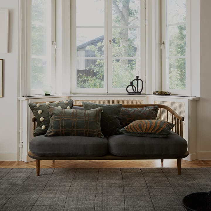 Tattersall kussenhoes, sea blue/cognac, 60x40 cm Chhatwal & Jonsson