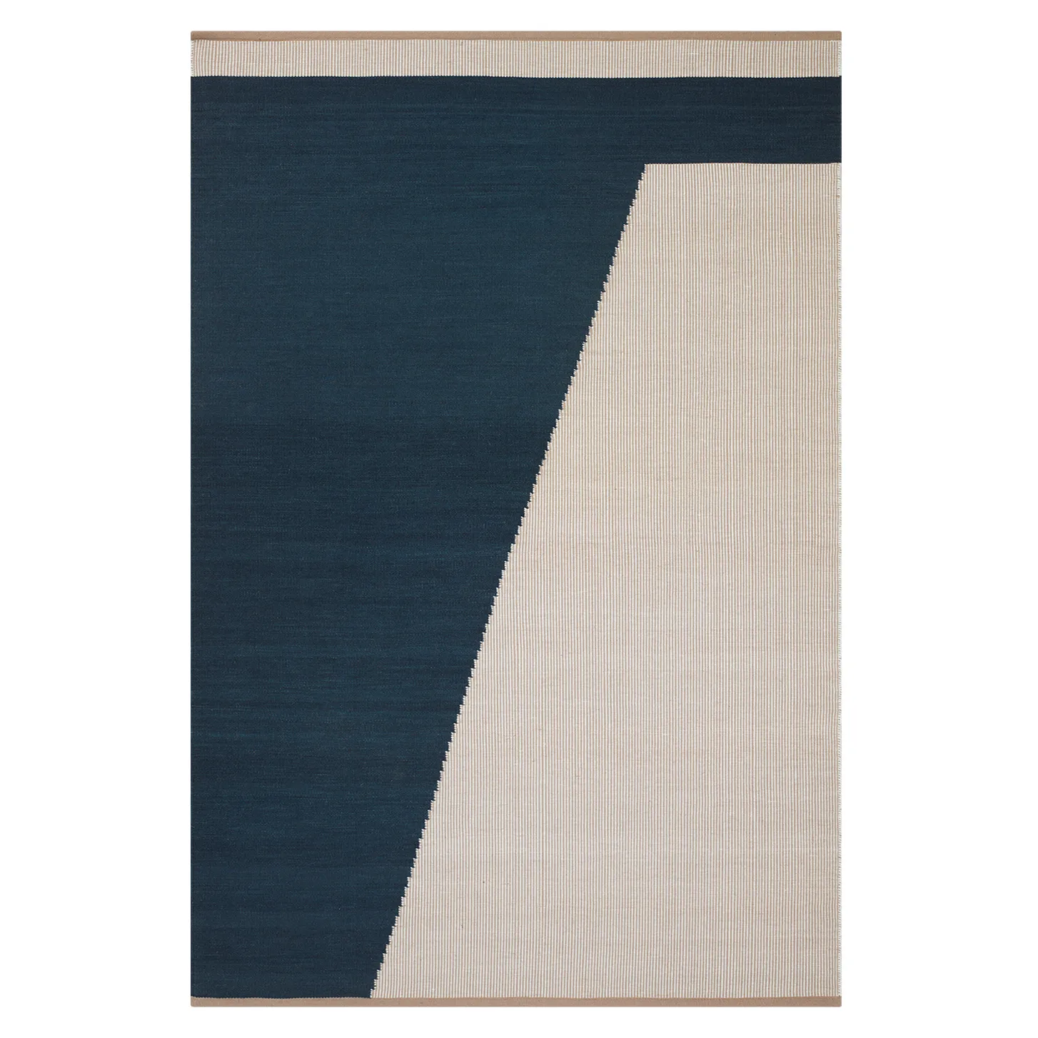Una wollen vloerkleed 230x320 cm, Dark blue-beige-off white Chhatwal & Jonsson