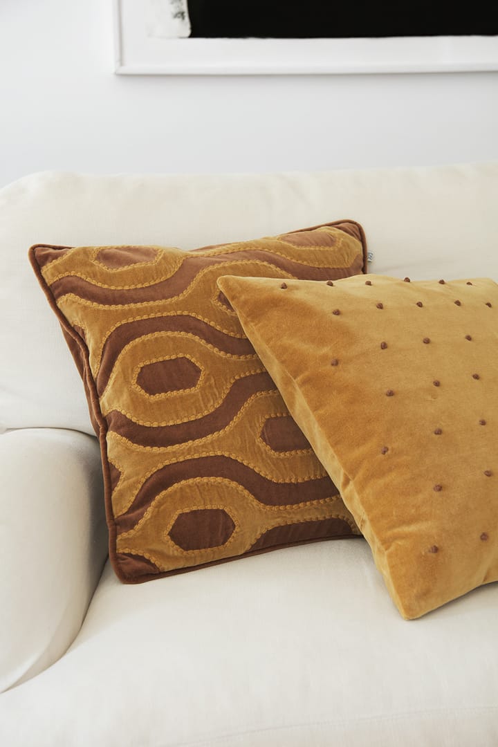 Varanasi kussenhoes 50x50 cm, Cognac-masala yellow Chhatwal & Jonsson