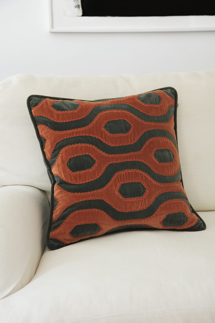 Varanasi kussenhoes 50x50 cm, Forest green-terracotta Chhatwal & Jonsson