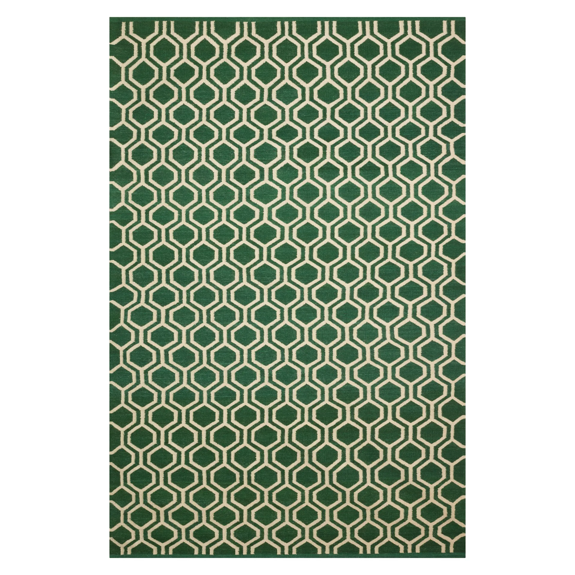 Varanasi vloerkleed, 180x272 cm, Groen-gebroken wit Chhatwal & Jonsson