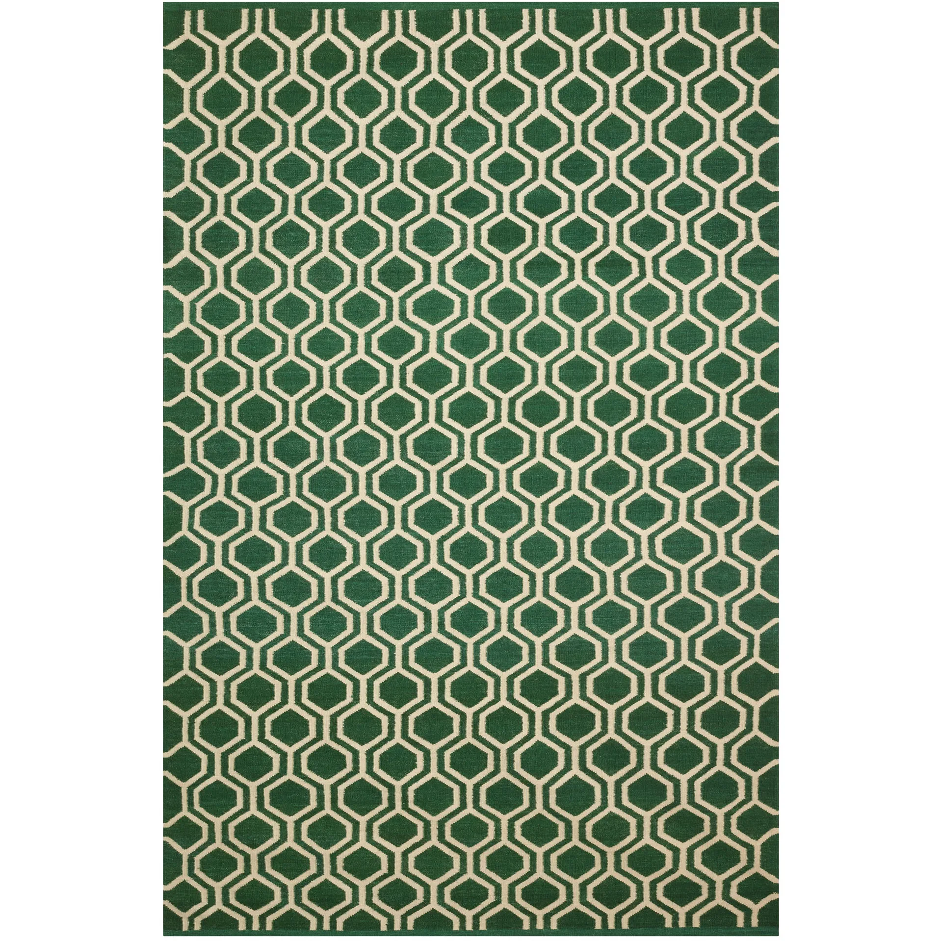 Varanasi vloerkleed 234x323 cm, Groen-gebroken wit Chhatwal & Jonsson