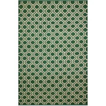 Varanasi vloerkleed 234x323 cm - Groen-gebroken wit - Chhatwal & Jonsson