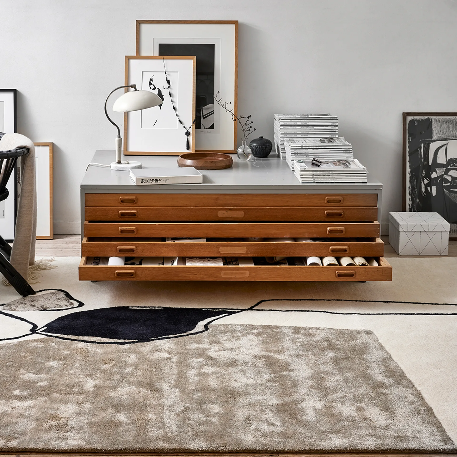 Abstract vloerkleed 200x300 cm, Ivory Classic Collection