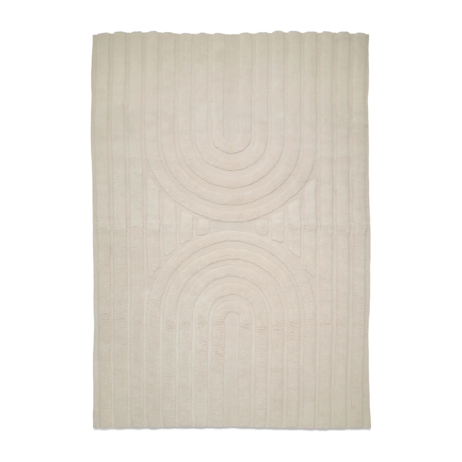 Curve wollen vloerkleed 250x350 cm, Ivory Classic Collection