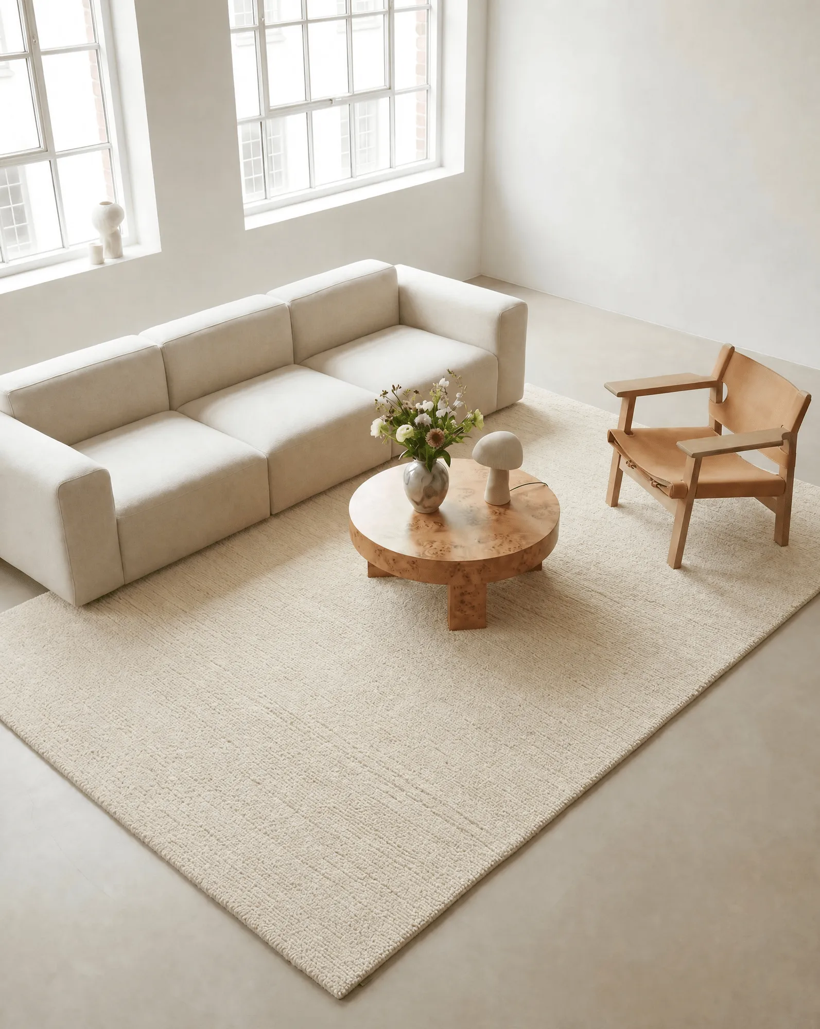Dune wollen vloerkleed, Ivory, 250x350 cm Classic Collection