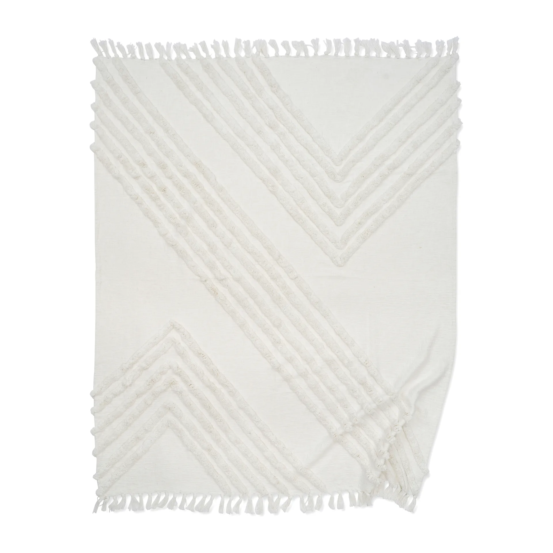 Edge katoenen plaid 130x170 cm, White Classic Collection