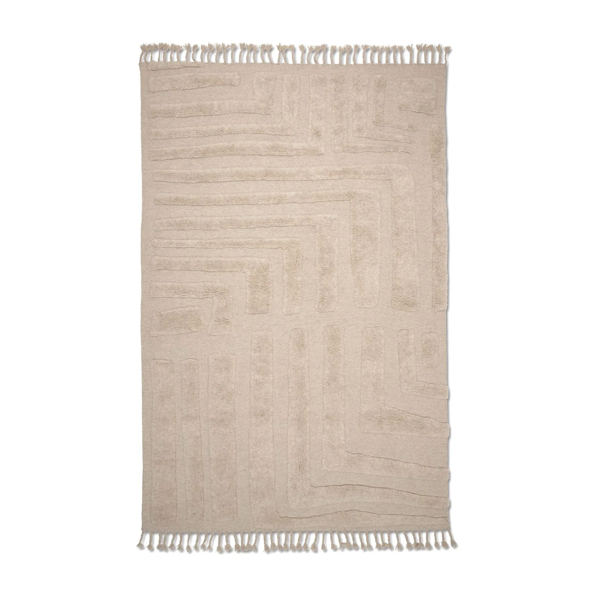 Field wollen vloerkleed 200x300 cm, Natural Beige Classic Collection