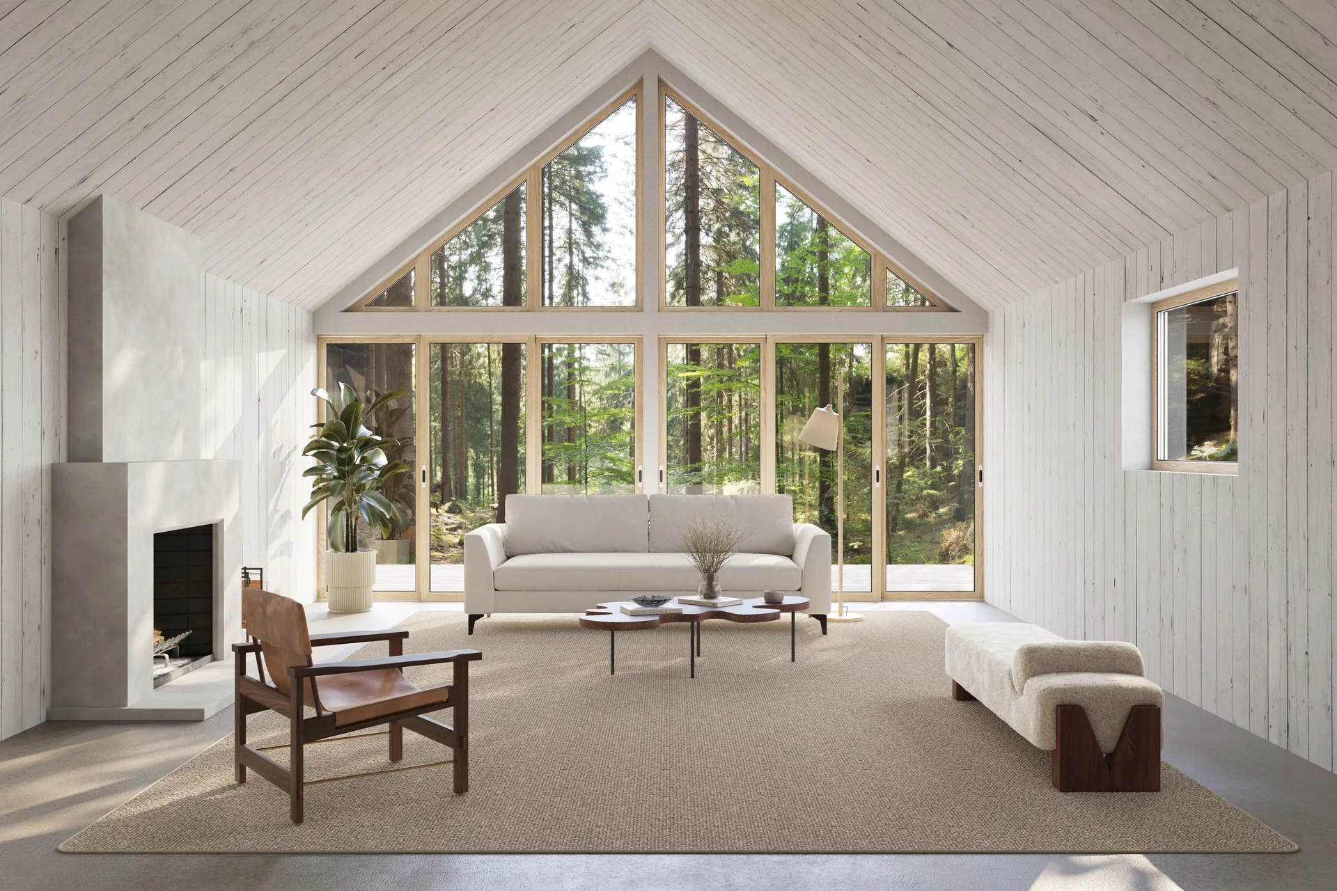 Fjellmyr vloerkleed met festonrand, Natuurlijk beige, 140x200 cm Classic Collection