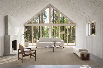 Fjellmyr vloerkleed met festonrand - Natuurlijk beige, 200x200 cm - Classic Collection