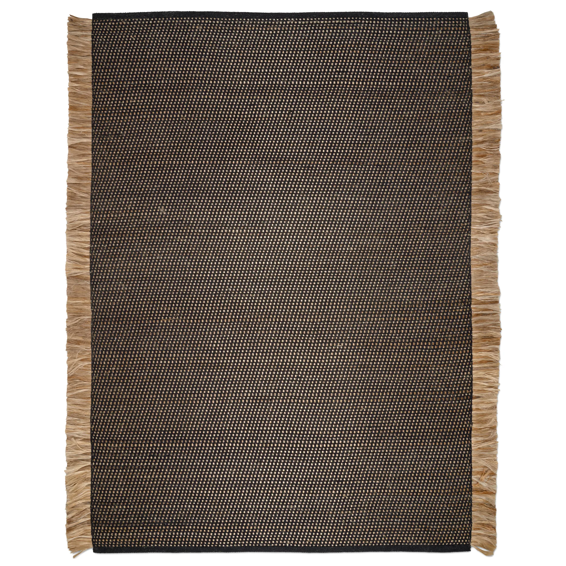 Goa vloerkleed 250x350 cm, Zwart-jute Classic Collection