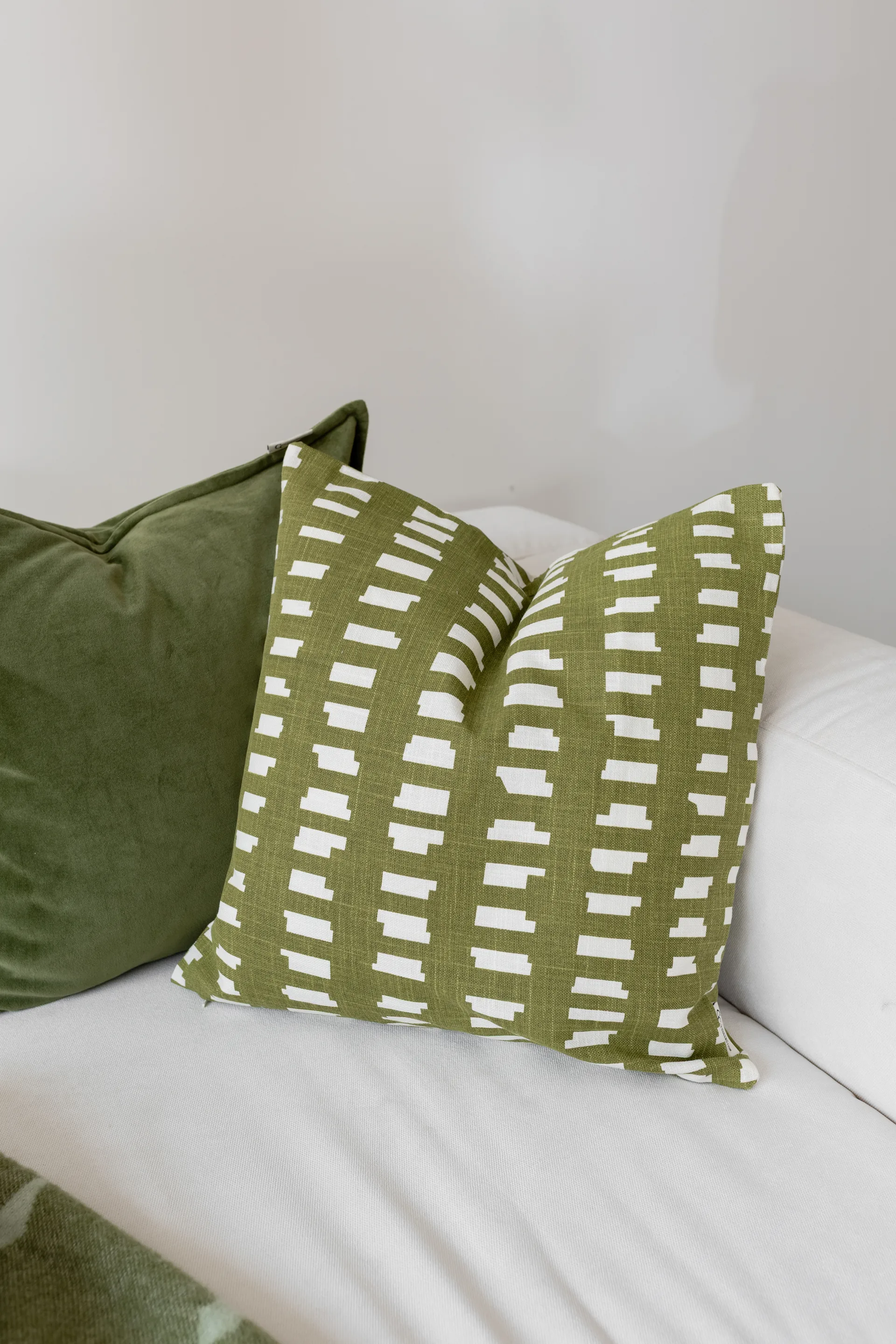 Ikat Block kussenhoes 50x50 cm, Groen Classic Collection
