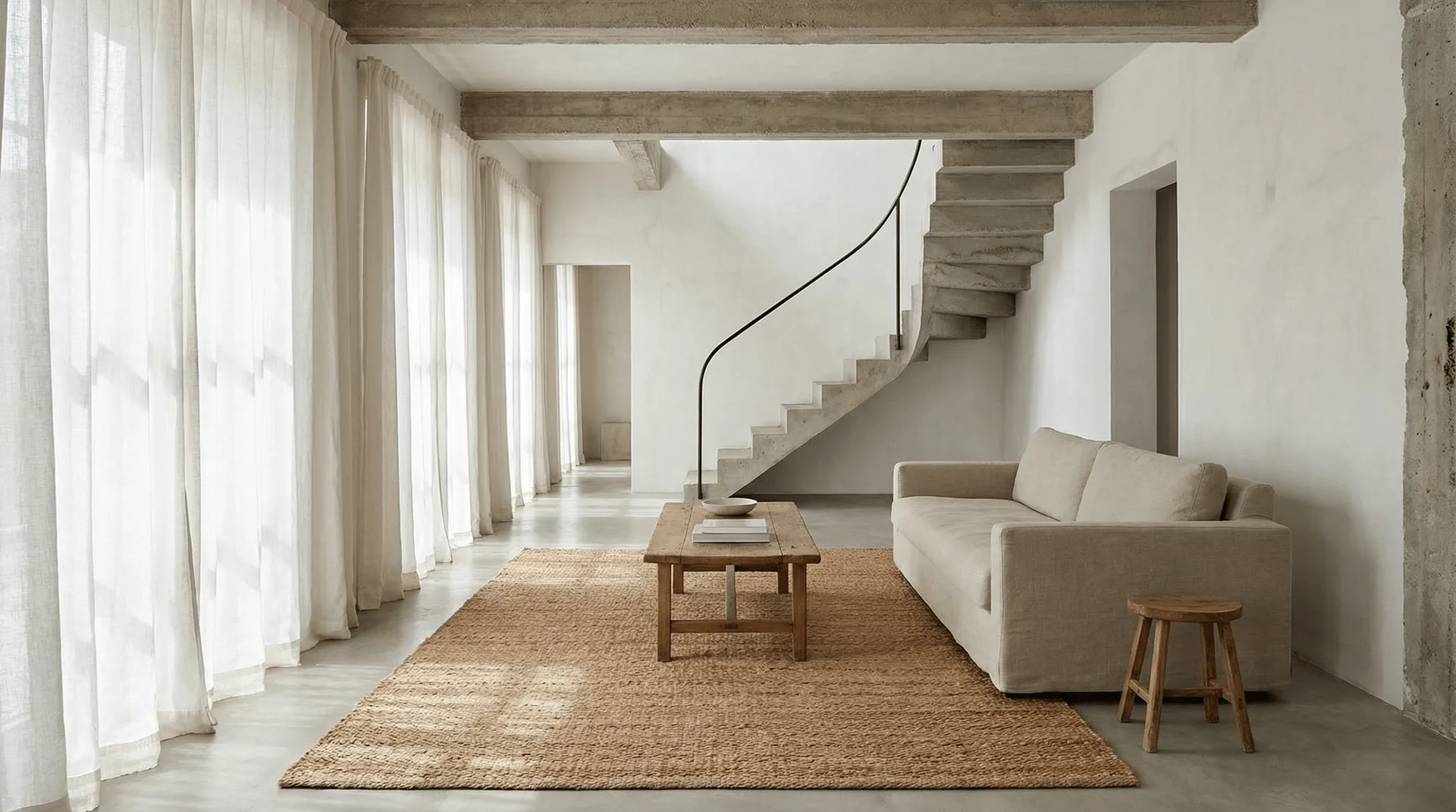 Jute Plain vloerkleed, Natural, 200x300 cm Classic Collection