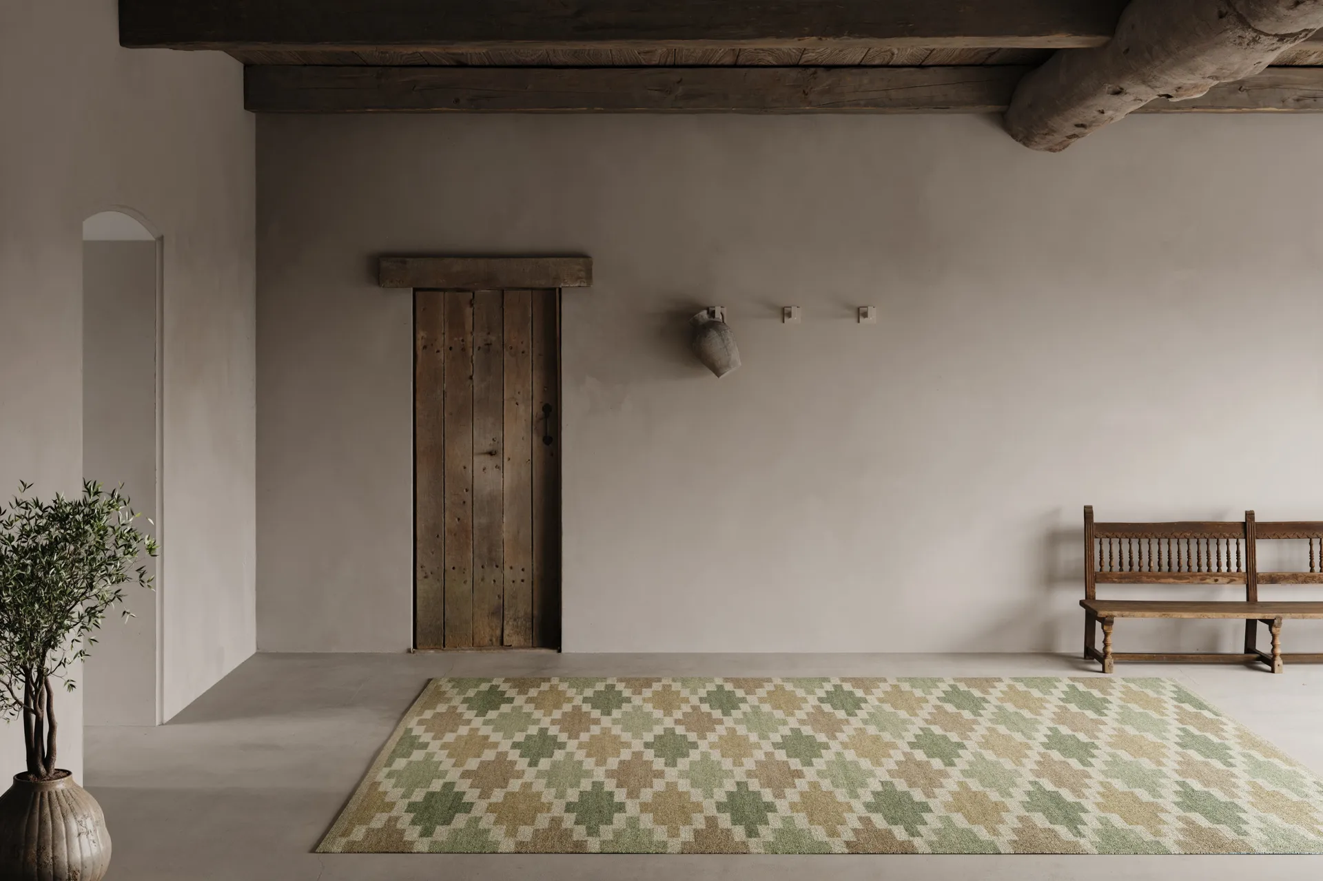 Korsnäs vloerkleed, Groenbeige, 170x230 cm Classic Collection