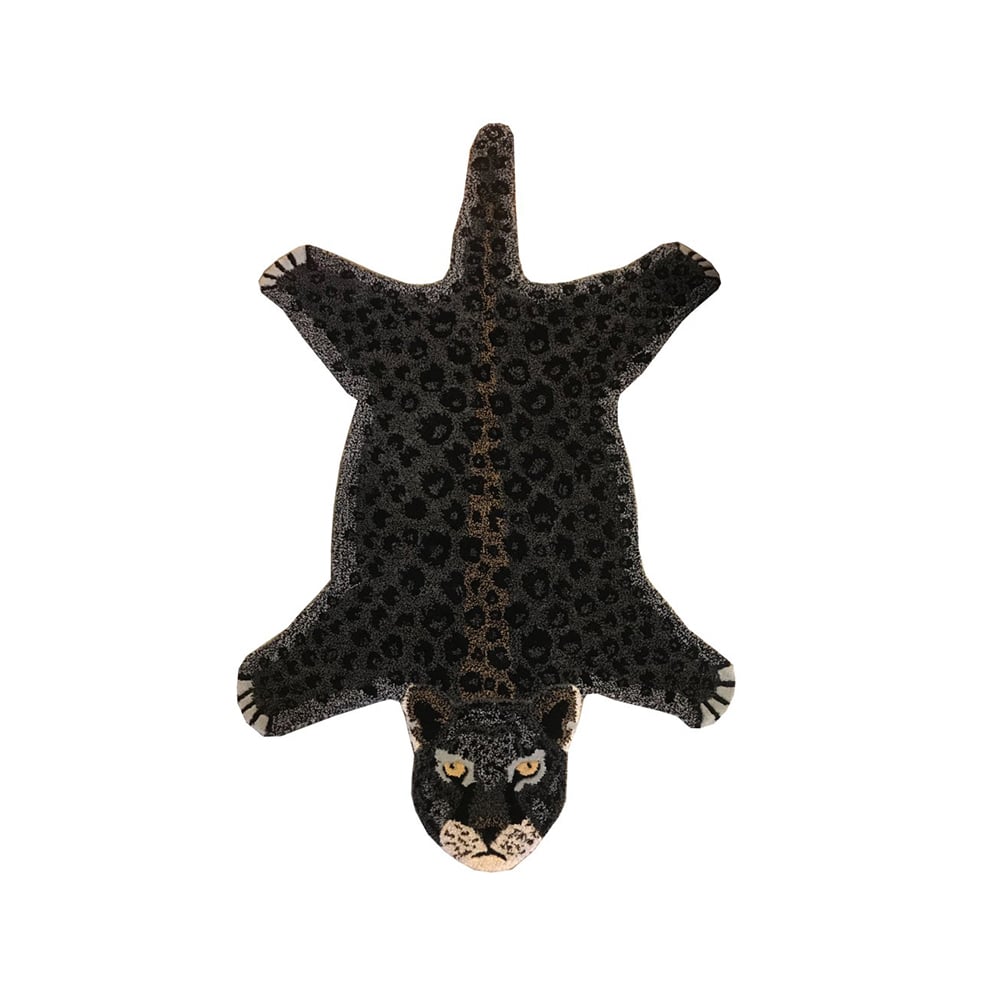 Classic Collection Leopard vloerkleed zwart, 90x150 cm