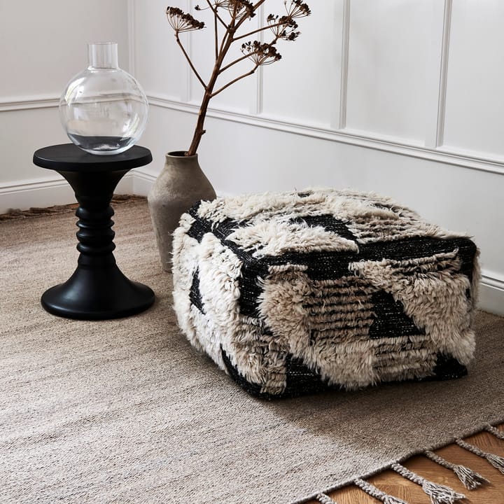 Marrakesh poef 55x55 cm - Ivory-charcoal - Classic Collection