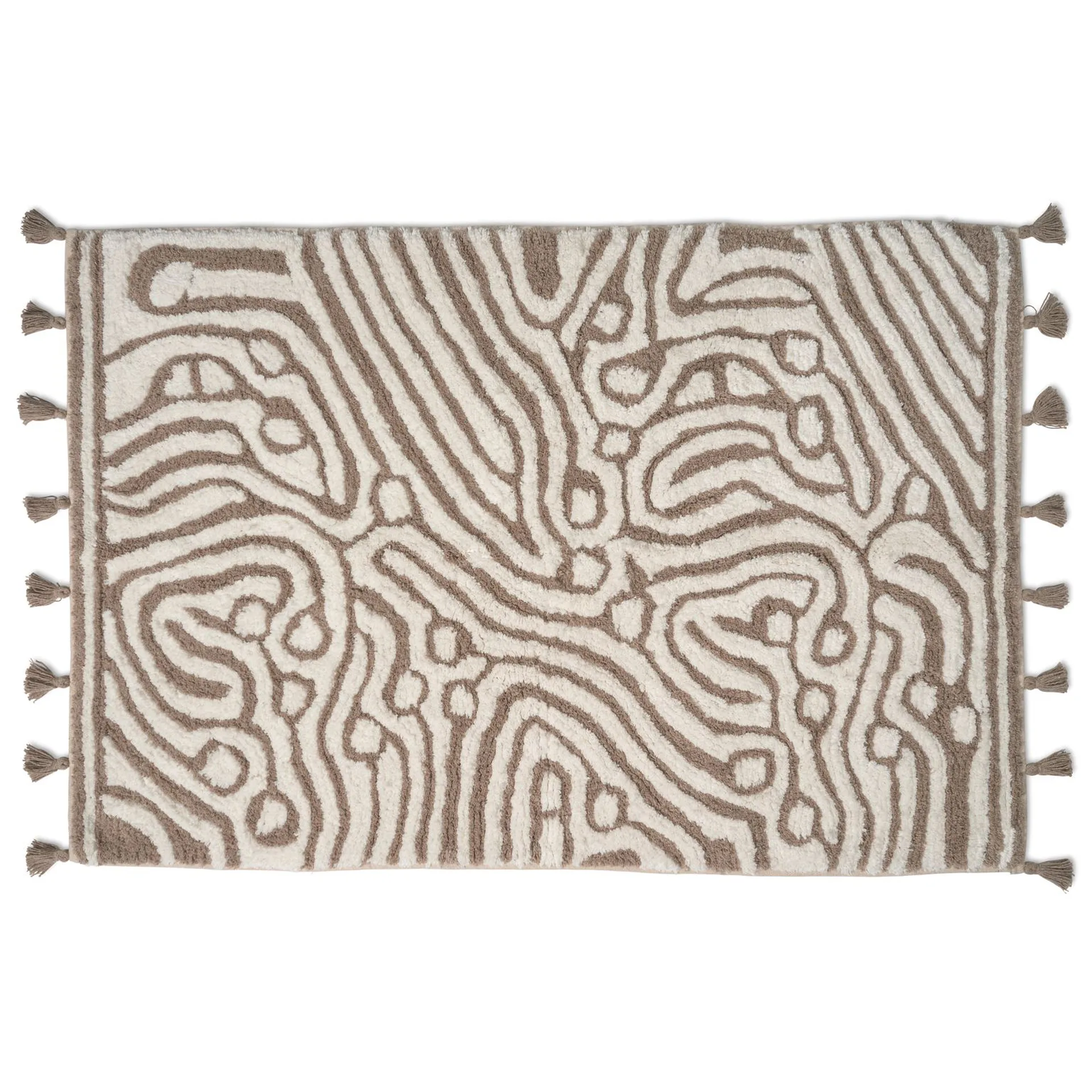 Maze badmat 60x90 cm, Simply taupe-wit Classic Collection