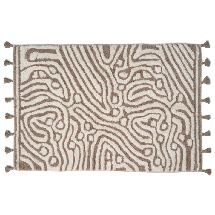 Maze badmat 60x90 cm - Simply taupe-wit - Classic Collection