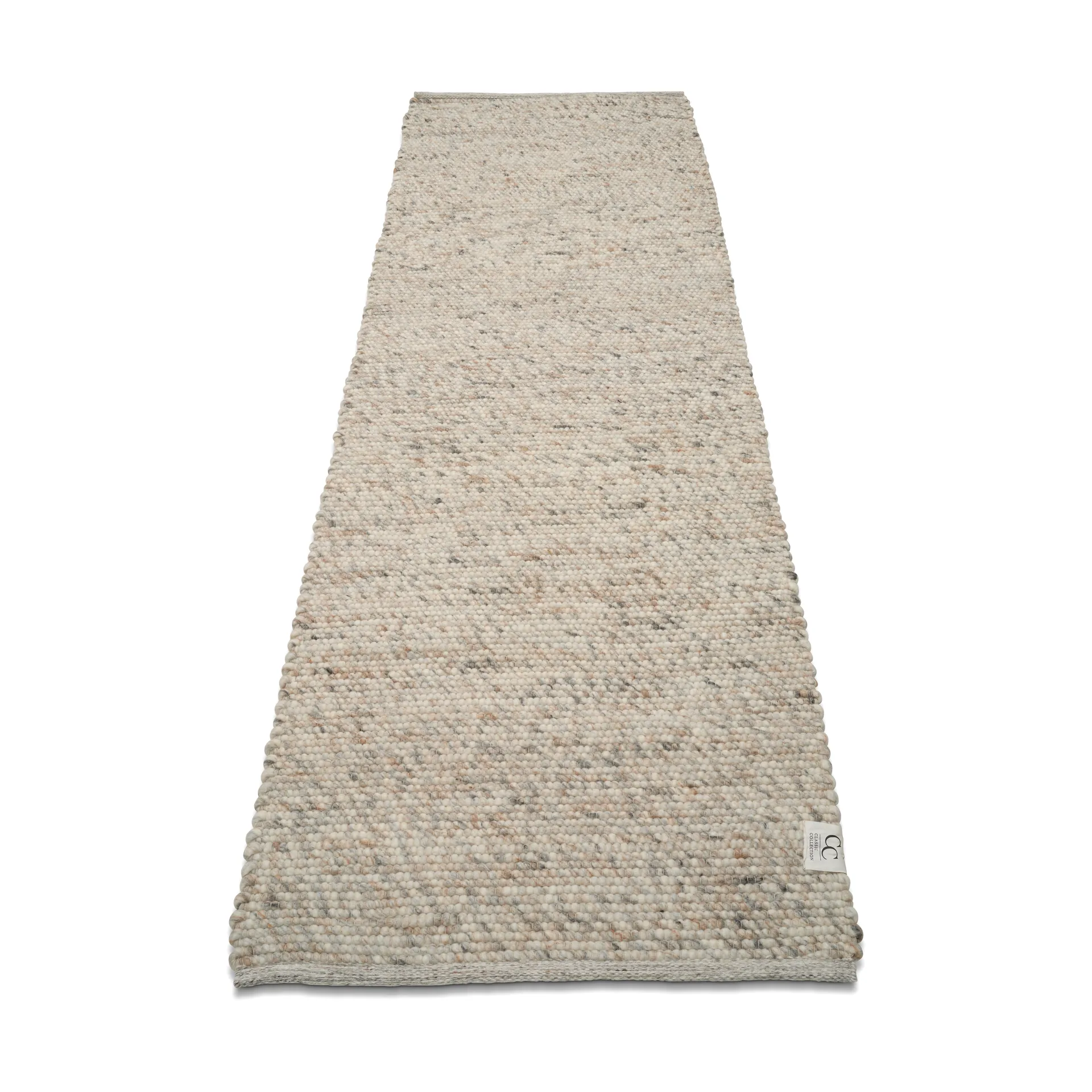 Merino wollen vloerkleed 80x250 cm, Natuurbeige Classic Collection