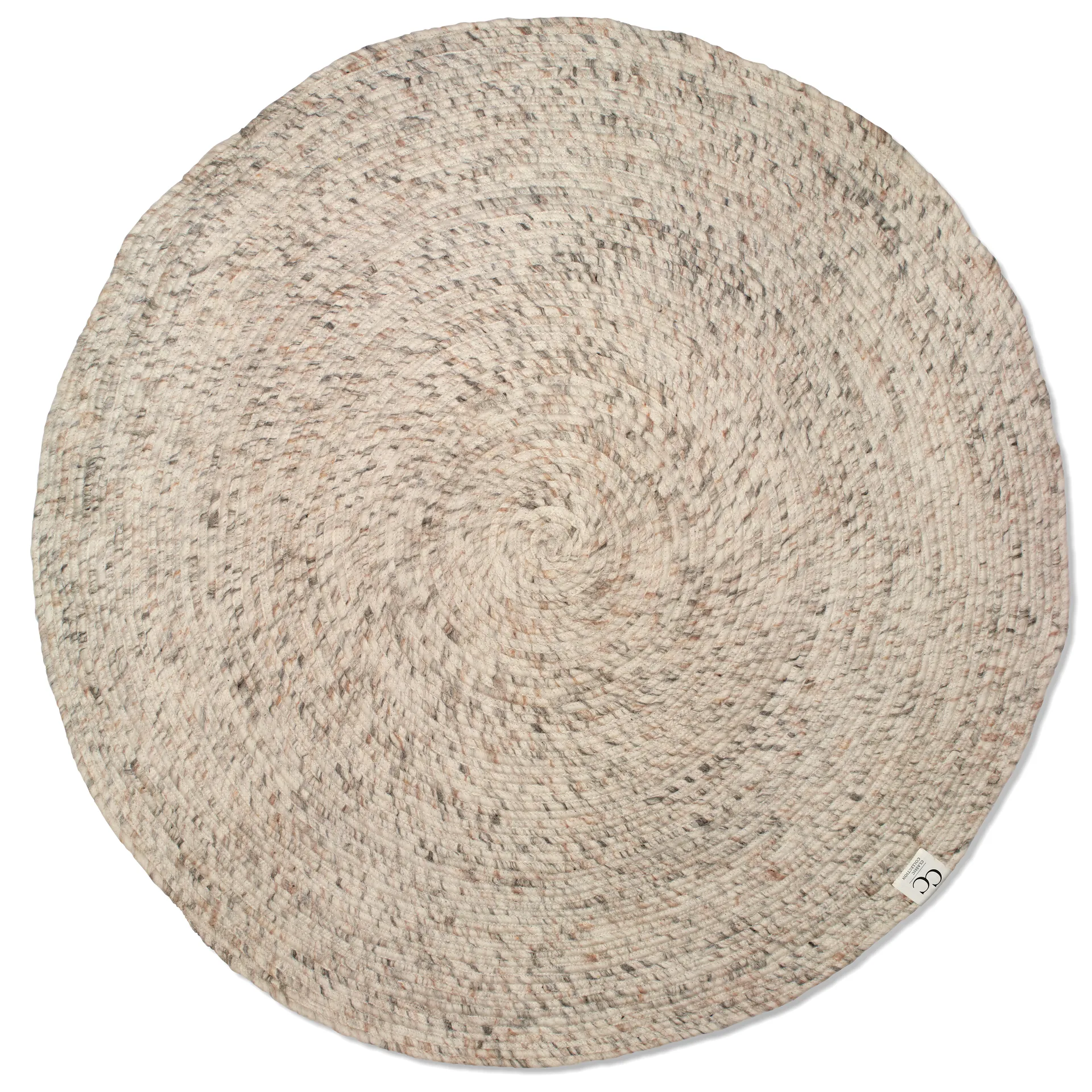 Merino wollen vloerkleed rond Ø200 cm, Beige Classic Collection