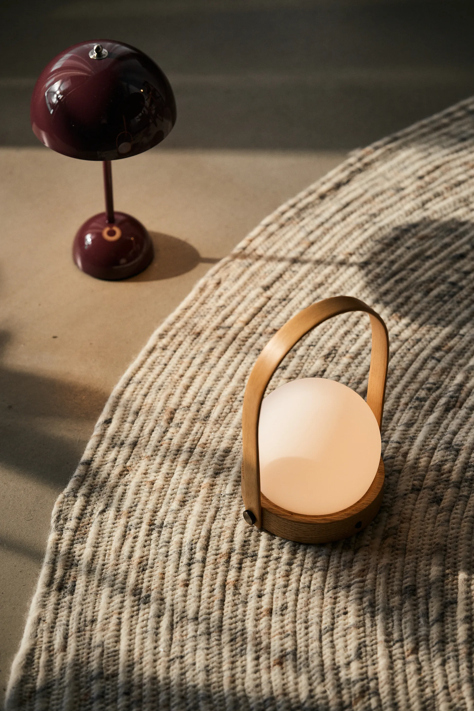 Merino wollen vloerkleed rond Ø200 cm, Beige Classic Collection