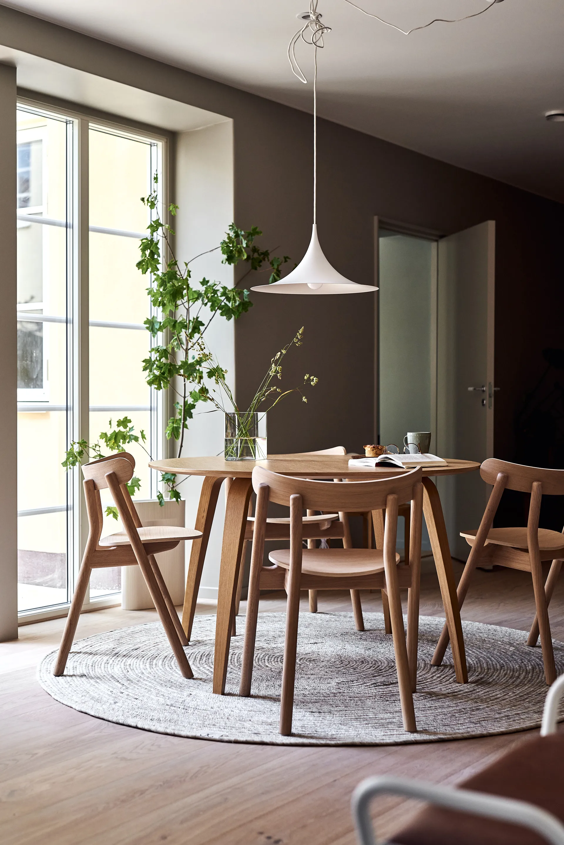 Merino wollen vloerkleed rond Ø200 cm, Beige Classic Collection