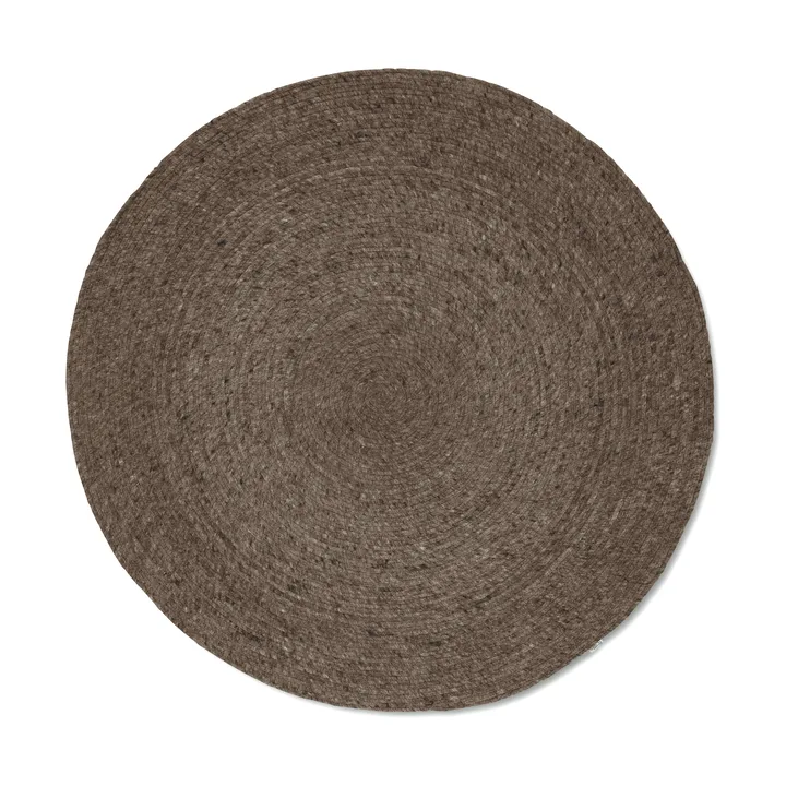 Merino wollen vloerkleed rond Ø240 cm - Bruin - Classic Collection