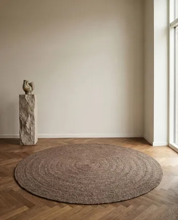 Merino wollen vloerkleed rond Ø240 cm - Bruin - Classic Collection