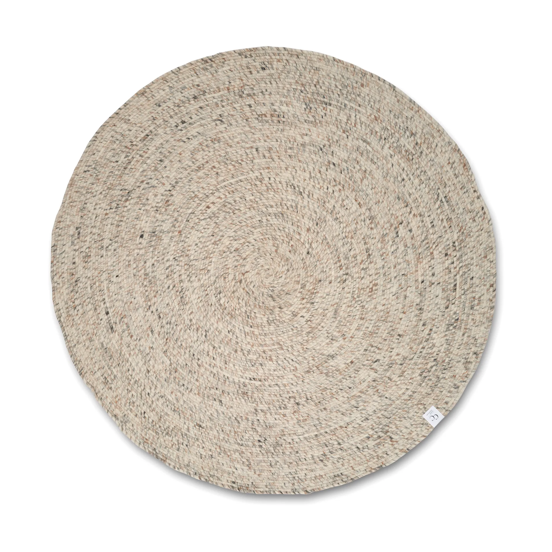 Merino wollen vloerkleed rond Ø240 cm, Natural beige Classic Collection