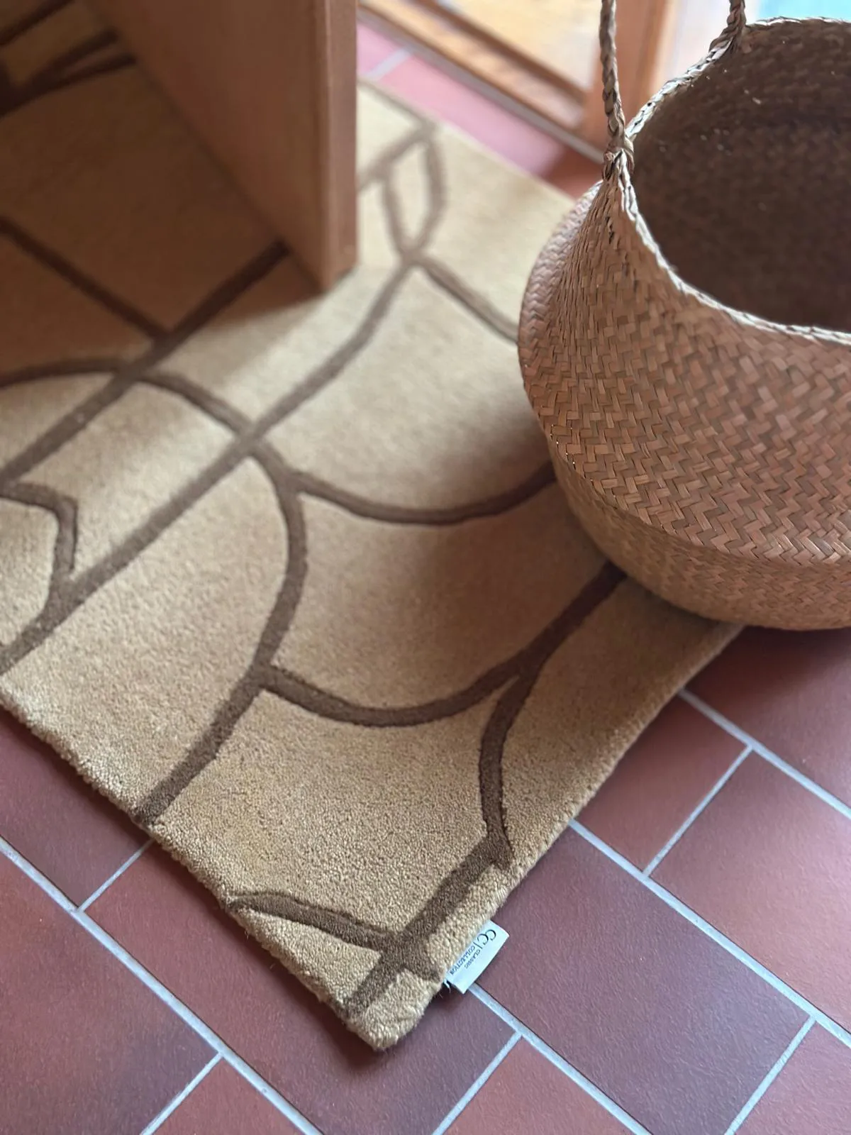 Modern Abstract deurmat 60x90 cm, Mosterd Classic Collection