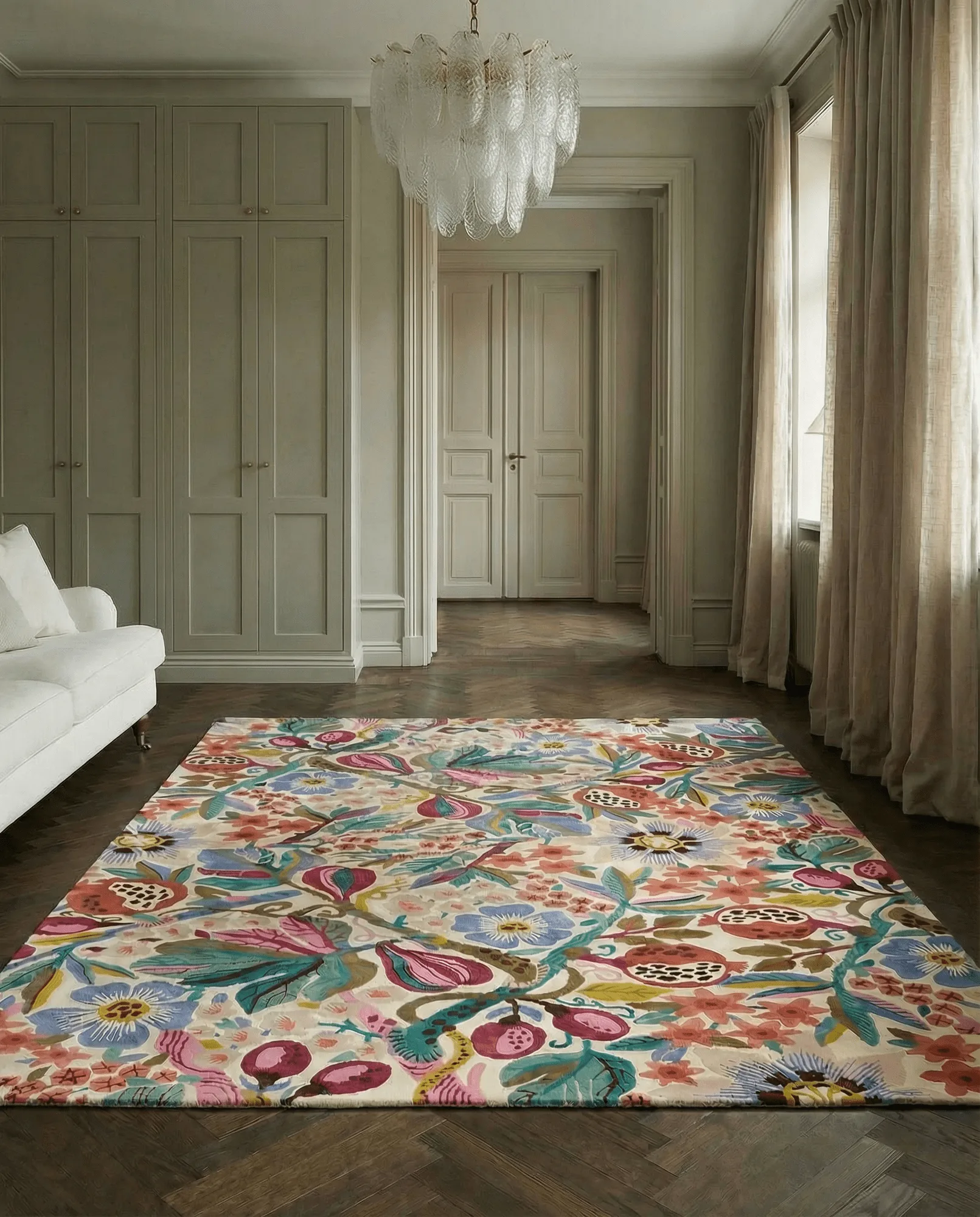 Pomegranate vloerkleed, Wit-multi, 250x350 cm Classic Collection