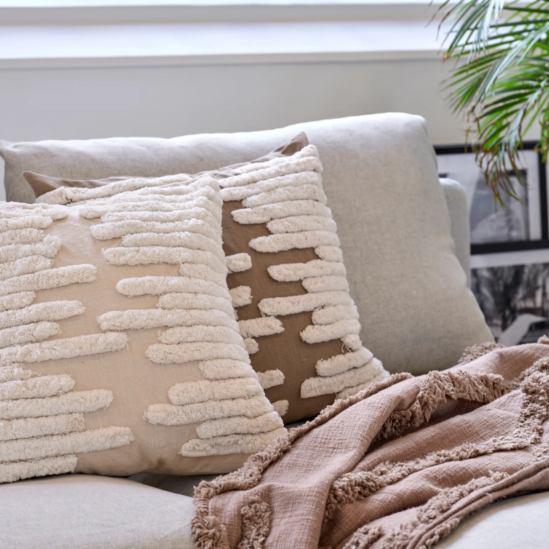 River kussenhoes 50x50 cm, Birch Classic Collection