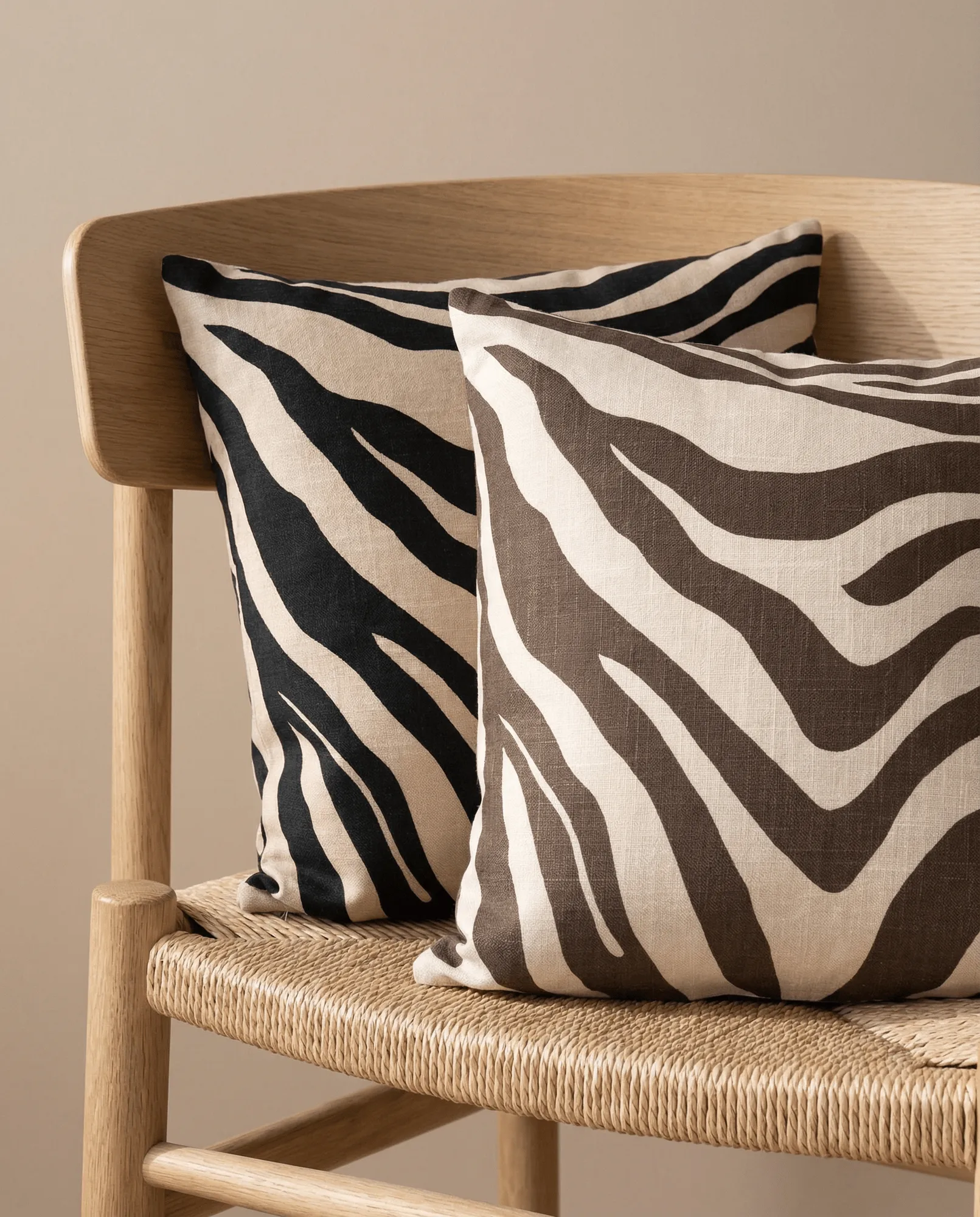 Savannah kussenhoes, Beige-zwart, 50x50 cm Classic Collection