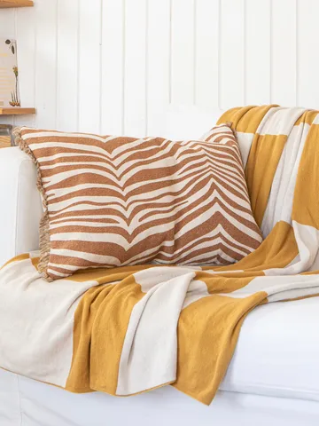 Square plaid 130x170 cm - Geel - Classic Collection