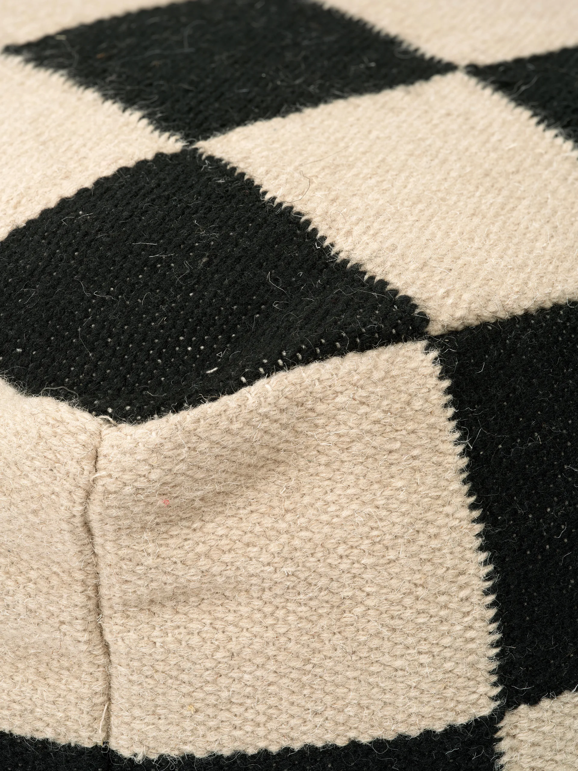 Square poef 50x50 cm, Zwart-natuur Classic Collection