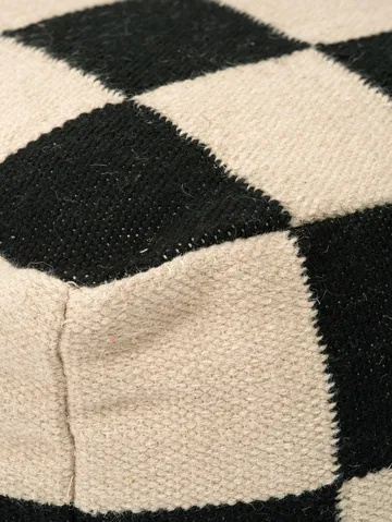 Square poef 50x50 cm - Zwart-natuur - Classic Collection