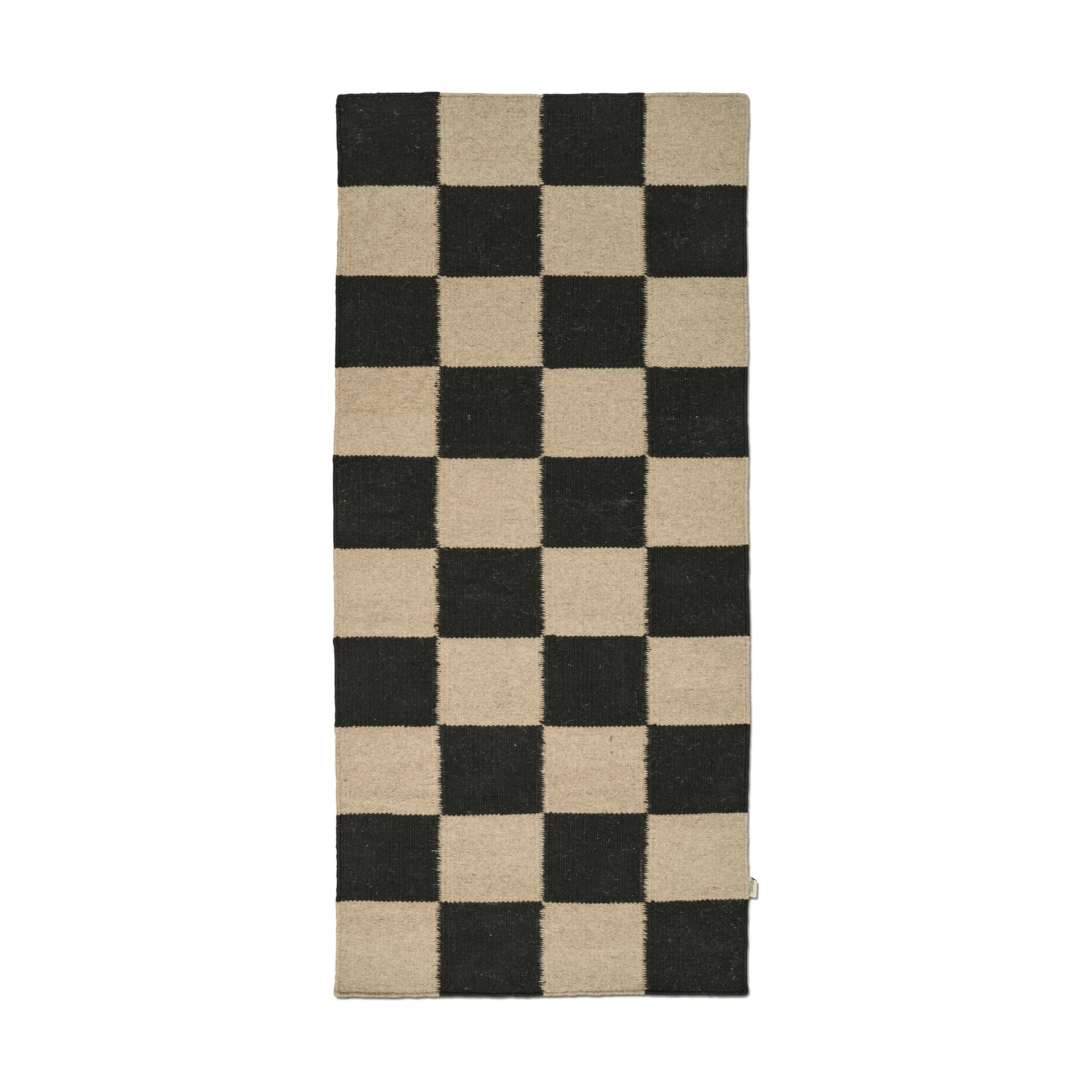 Squares loper, Black-natural, 80x200 cm Classic Collection