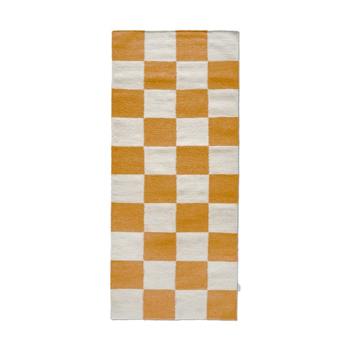Squares loper - White-yellow, 80x200 cm - Classic Collection