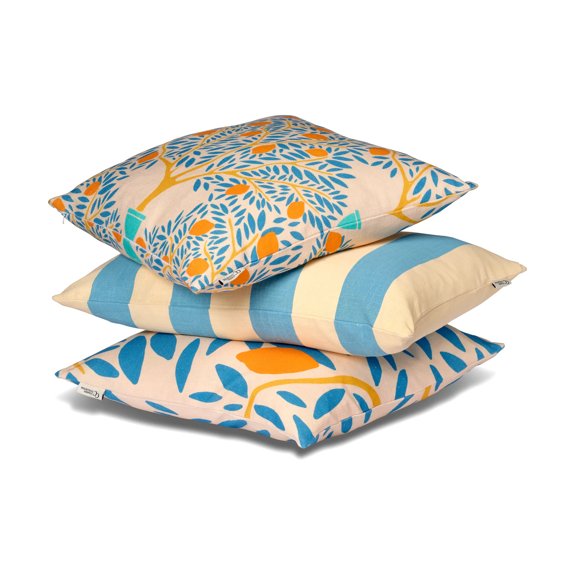 Sunny citrus kussensloop 50x50 cm, Blauw Classic Collection
