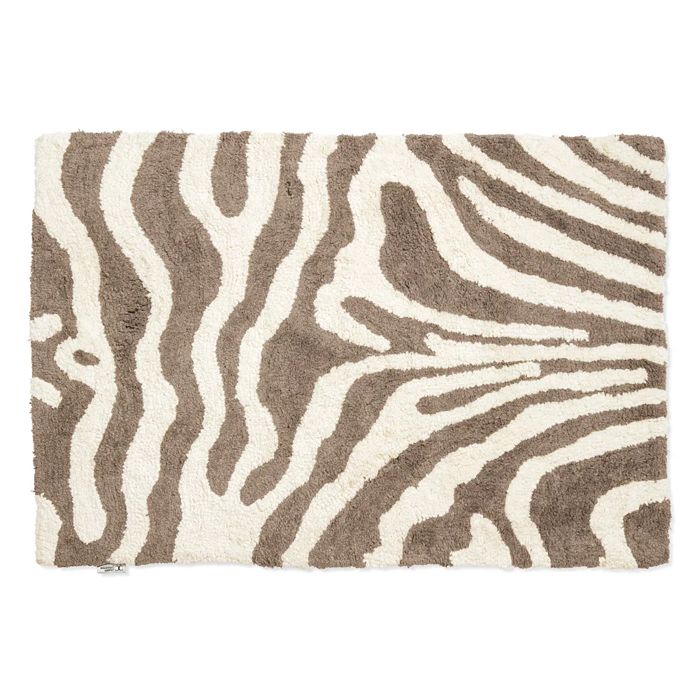 Zebra badkamermat 60x90 cm, Simply taupe-wit Classic Collection